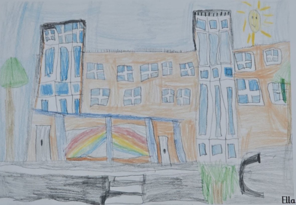 Gemaltes Bild der Schule